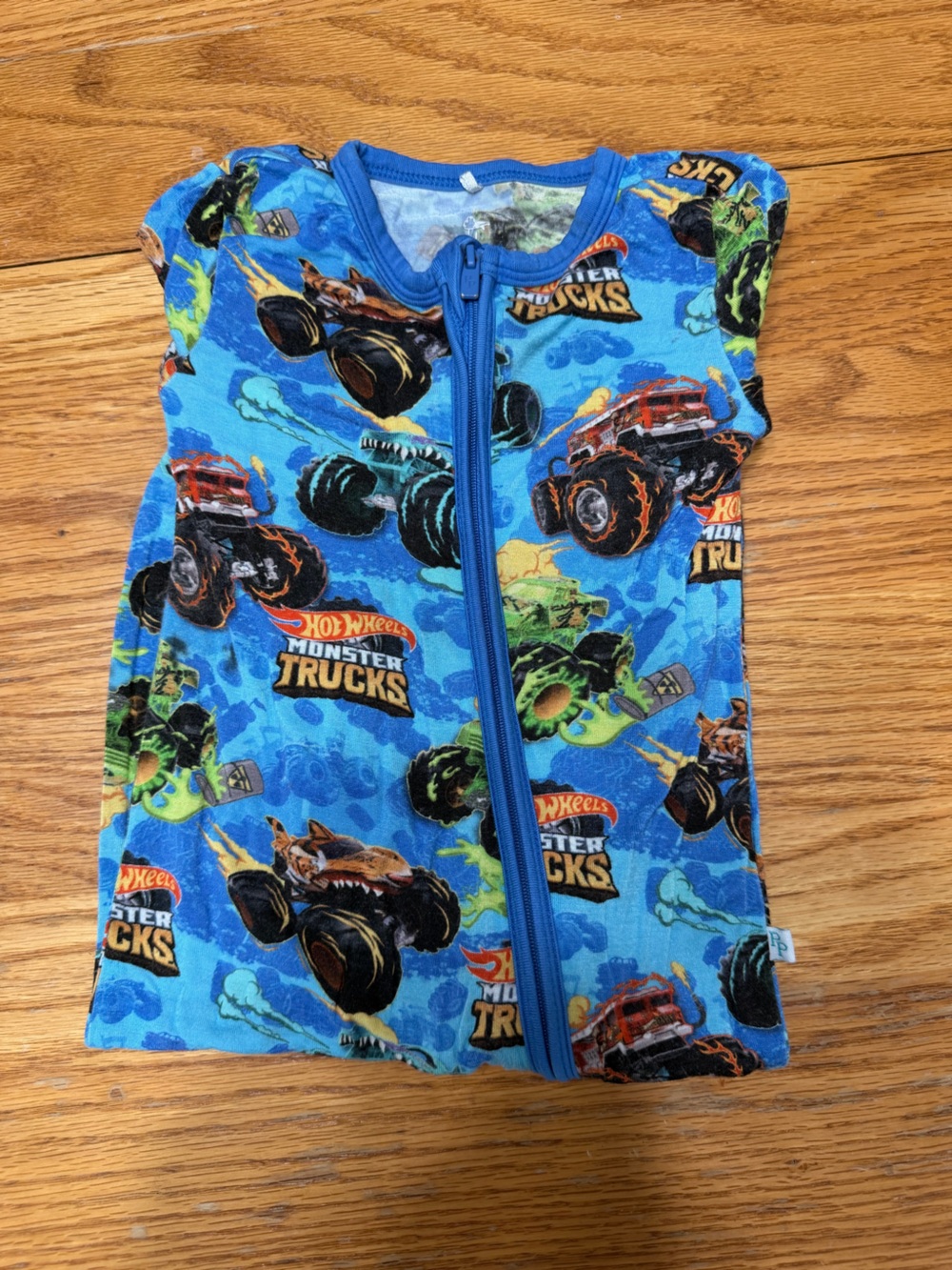 Posh Peanut Blue Monster Trucks Footie